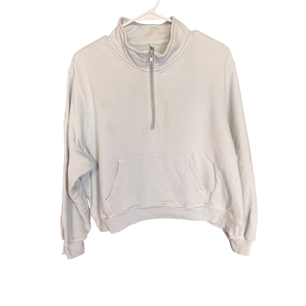 Skims Quarter Zip Pullover Sweatshirt Blue Size XL